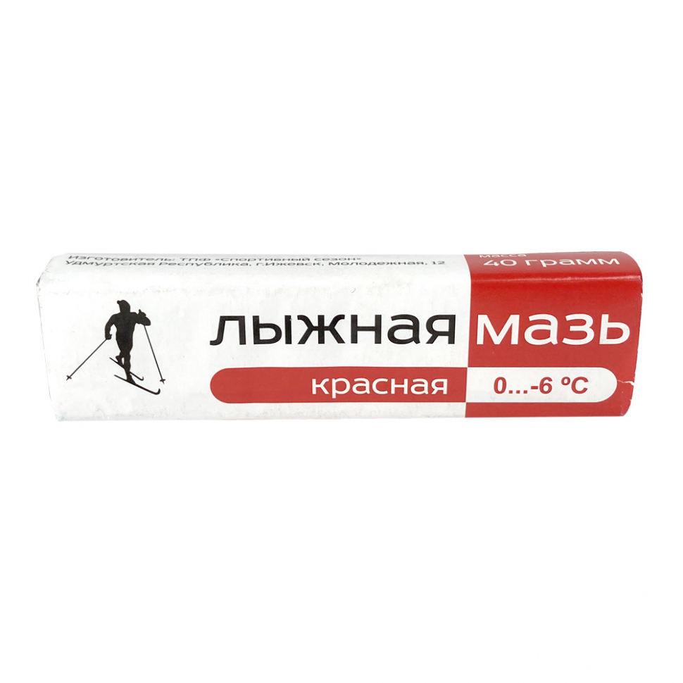Мазь лыжная сцепления GEKARS темп. 0-6С 40 гр. красная