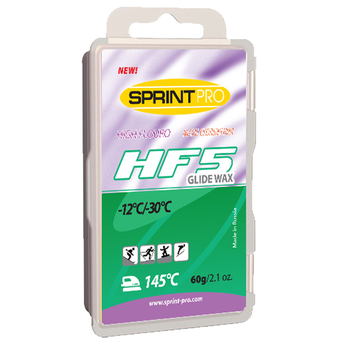 Парафин скольжения SPRINT PRO HF-5 темп. -12 -30С 60 гр. Green