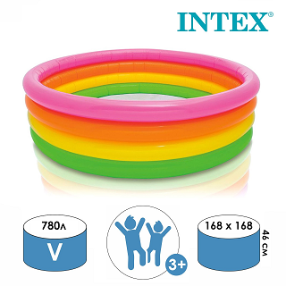 Бассейн надувной INTEX 56441 Радуга 168*46 см от 3 лет