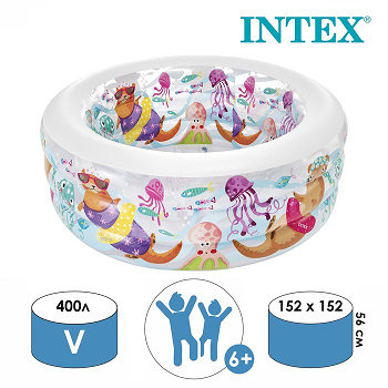 Бассейн надувной INTEX 58480 Аквариум152*56 см