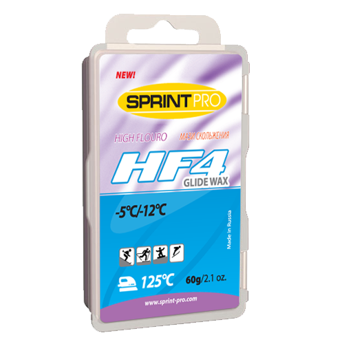 Парафин скольжения SPRINT PRO HF-4 темп. -5-12С 60 гр. Blue