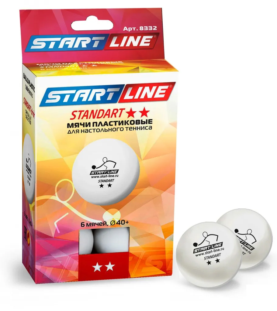 Набор мячей для настольного тенниса Start Line Standart 2** 6шт/40мм белый