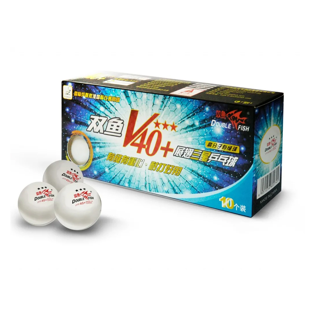 Набор мячей для настольного тенниса Double Fish 3* 10шт/40мм белый