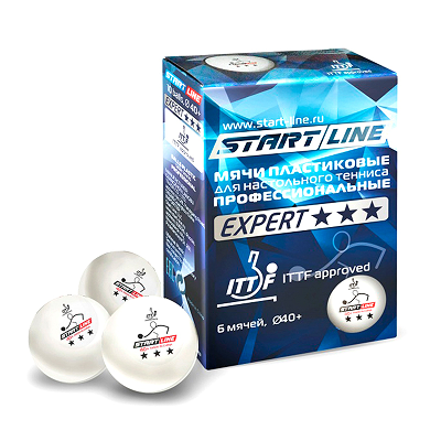 Набор мячей для настольного тенниса Start Line Expert 3* 6шт/40мм белый