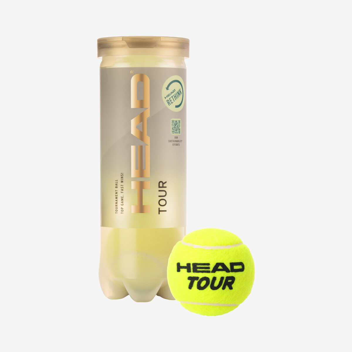 Набор мячей для большого тенниса HEAD Tour (3 шт.в тубе)