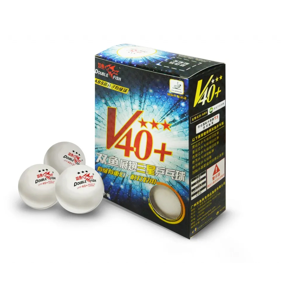 Набор мячей для настольного тенниса Double Fish 3* 6шт/40мм белый