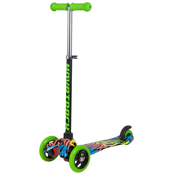 Самокат-кикборд Novatrack Disco-kids (120H.DISCOKIDS.BMC8) неоновый цветнойдизайн 