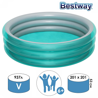 Бассейн надувной Bestway 51043 Металлик 201х53 см Бассейн надувной Bestway 51043 Металлик 201х53 см