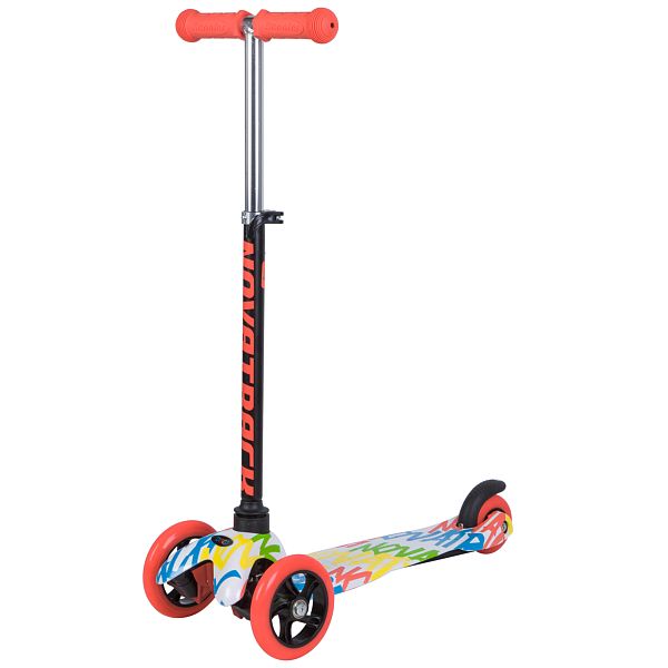 Самокат-кикборд Novatrack Disco-kids (120H.DISCOKIDS.WMC8) неоновый цветной белый