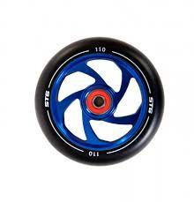 Колесо для трюковых самокатов с алюминиевым ободом PU110мм ABEC-11 синий  Колесо для трюковых самокатов с алюминиевым ободом PU110мм ABEC-11 синий