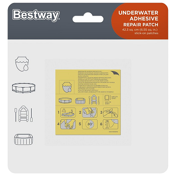 Ремкомплект Bestway 62091 водостойкий (10 ПВХ заплаток))