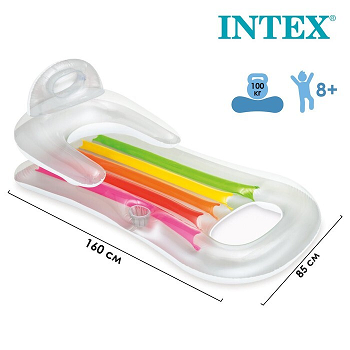Матрас-шезлонг INTEX 58802 Королевский 160х85 см Матрас-шезлонг INTEX 58802 Королевский 160х85 см