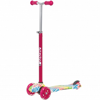 Самокат-кикборд Novatrack Rainbow 2020 (120.NRAINBOW.WPN20) неоновый цветной дизайн розовый