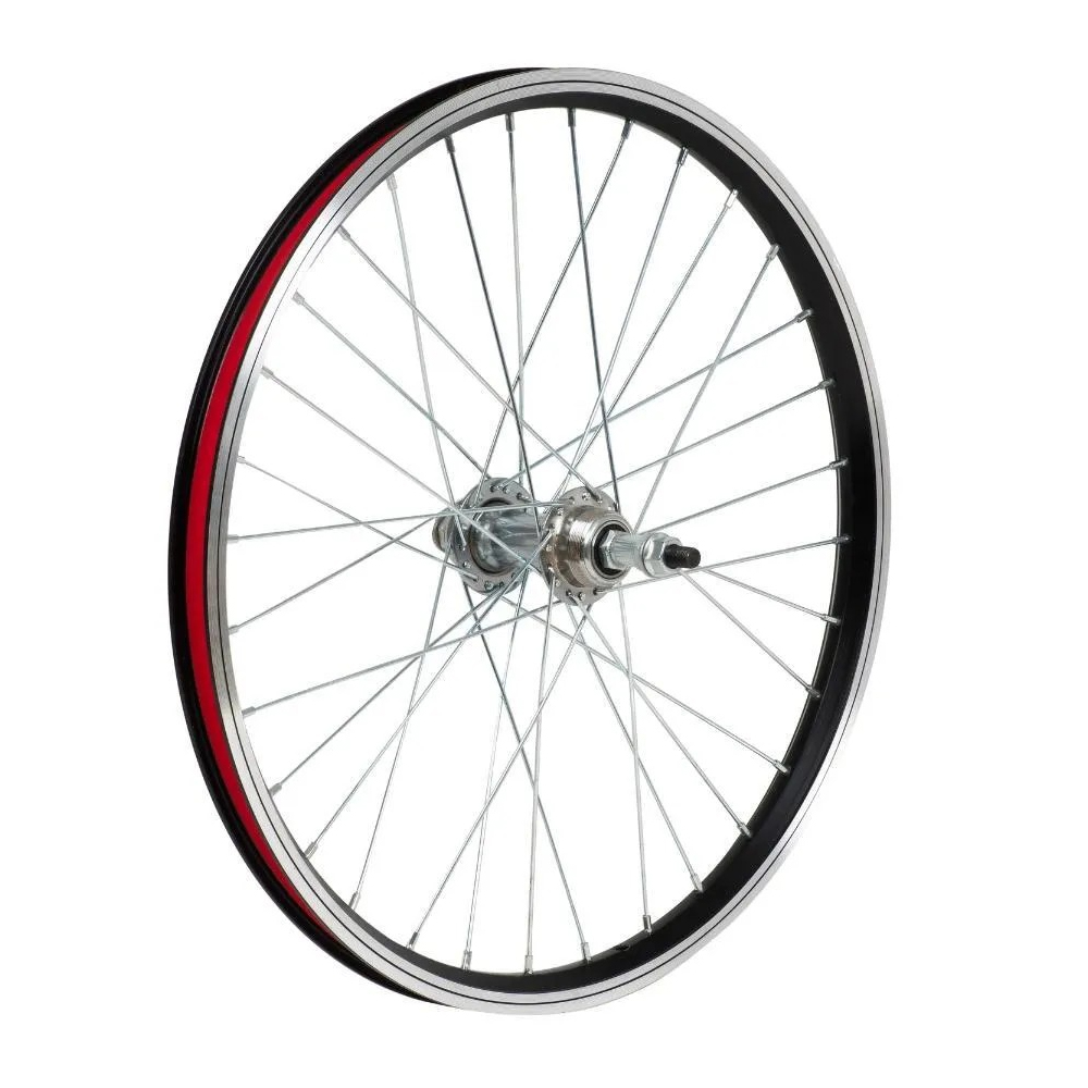 Колесо в сборе 20" AL, двустеночное заднее 32 отв., под трещетку, V-Brake, пром. подшипники X98417