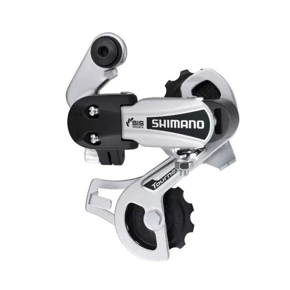 Переключатель скоростей задний SHIMANO Tourney TY21-B SS 6 ск., серебро/черные крепление на болт