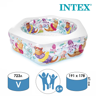 Бассейн надувной 56493 INTEX Ocean Reef 191*178*61 см Бассейн надувной 56493 INTEX Ocean Reef 191*178*61 см