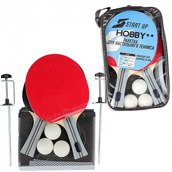 Набор для настольного тенниса START UP BB-20/2St 9968  (2 ракетки, сетка, крепеж+3 мяча)  Набор для настольного тенниса START UP BB-20/2St 9968  (2 ракетки, сетка, крепеж+3 мяча)