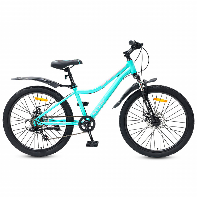 Велосипед AVENGER C241 DW 24" (2025)  (Бирюзовый-серебристый)