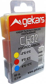 Набор парафинов скольжения GEKARS СН-32 темп. +3-3С; -2-8С; -6-12С 60 гр.