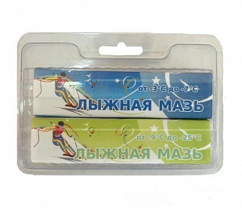 Мазь лыжная сцепления "Спринт" 2 бруска синий - свет.зеленый темп. от -3-25С 80 гр.