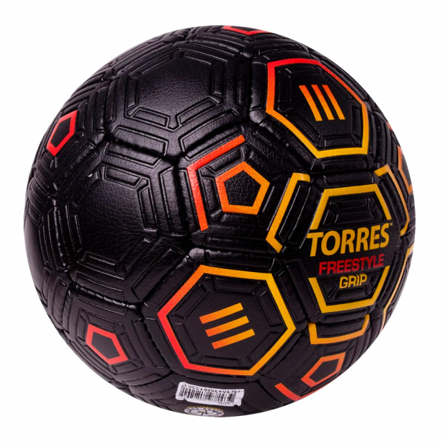 Мяч футбольный Torres FreeStyle Grip (р.5, Черный-желтый-красный)