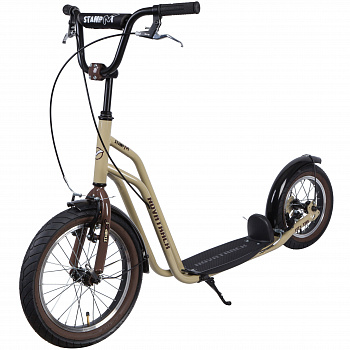 Самокат Novatrack City Line колёса 16/12 (16STAMPN1CL.BG8) бежевый