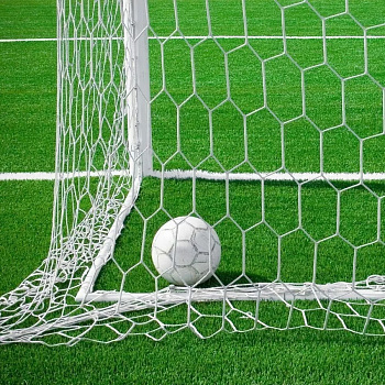 Сетка футбольная Cliff 5,5-2,4-1,1 м,толщина нити 4 мм вязаная,ячейка 13*13 см