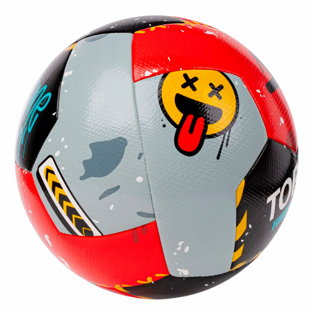 Мяч футбольный Torres Junior Super 2024 год (р.5, Красный - черный - серый)