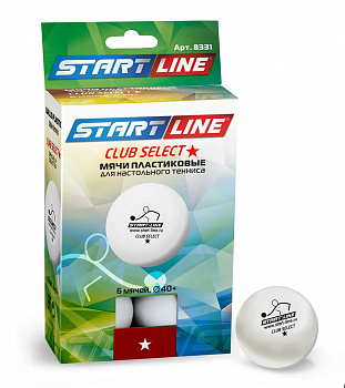 Набор мячей для настольного тенниса Start Line Club Select 1* 6шт/40мм белый