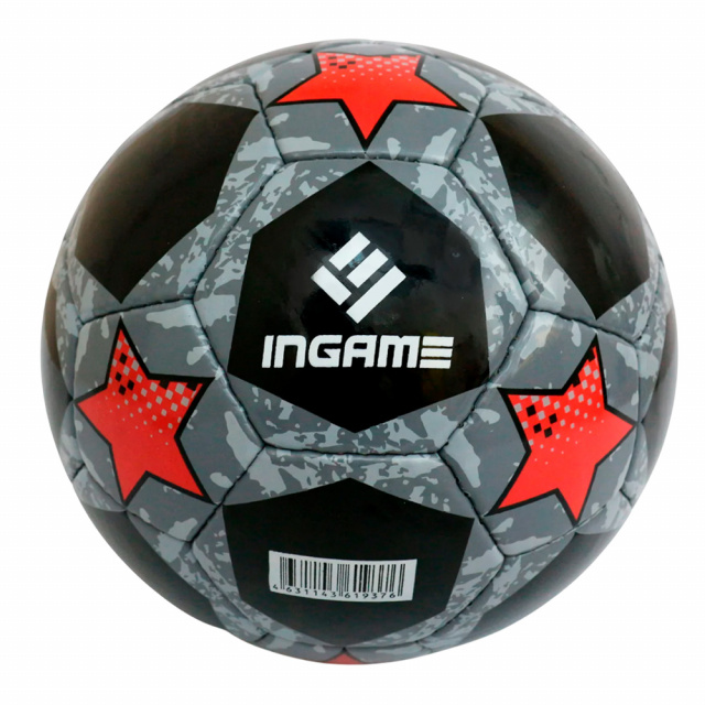 Мяч футбольный Ingame Pro Black (р.5, Черно - красный)