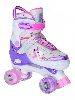 Коньки роликовые КВАДЫ АС-SQ-460-70 раздвижные с подсветой колес