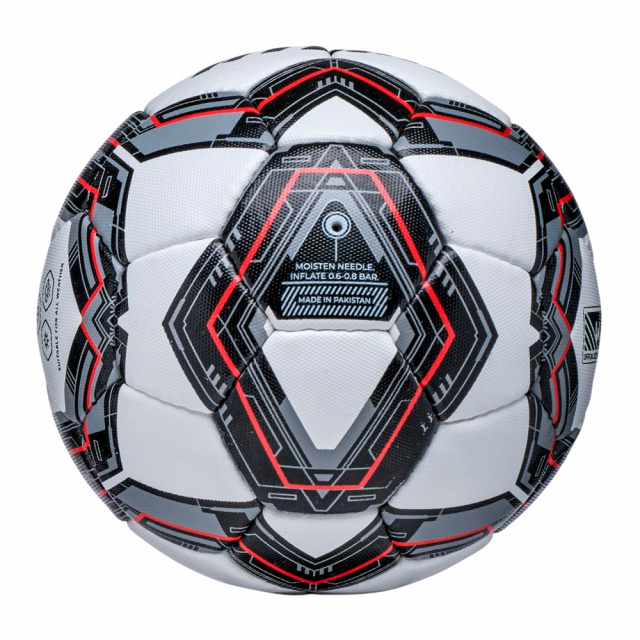 Мяч футбольный ATEMI BULLET TRAINING (р.5, Белый - красный -серый)