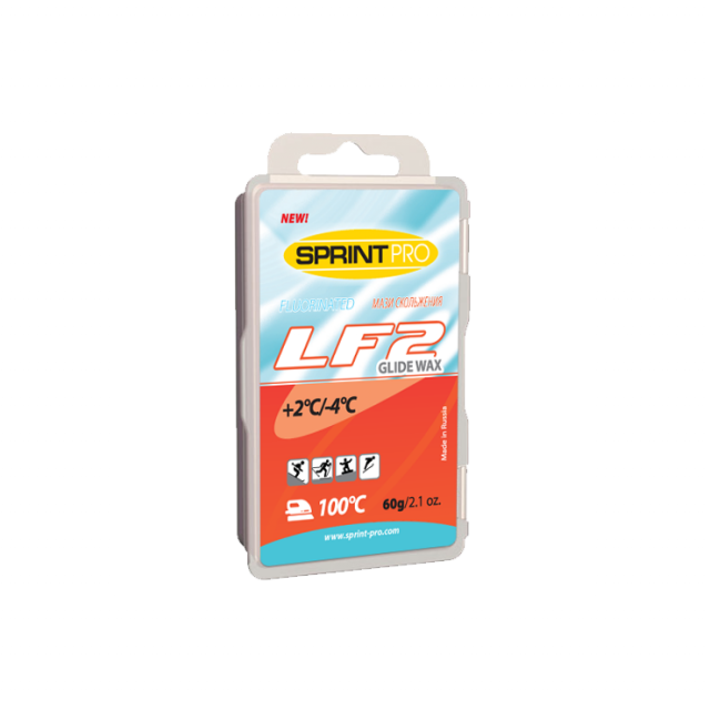 Парафин скольжения SPRINT PRO LF-2 темп. +2 -4С 60 гр. красный