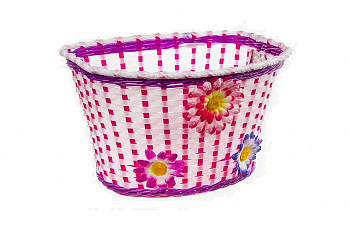 Велокорзина для детских велосипедов STG HL-BS03-5 бело-фиолетовая