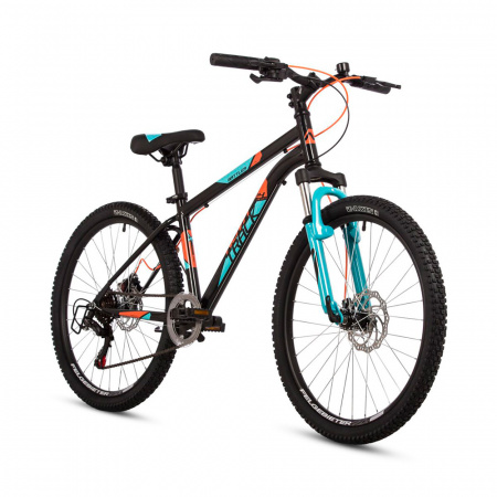 Велосипед NOVATRACK BATTLER D 24" (2023) 6 ск. (12" (120-140) Чёрный)
