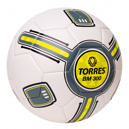Мяч футбольный Torres BM300 2024 год (р.4, Белый - серый - желтый)