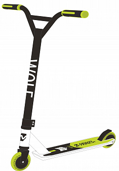 Самокат Novatrack WOLF EL 100 (100P.WOLF.WGN9) белый - зеленый