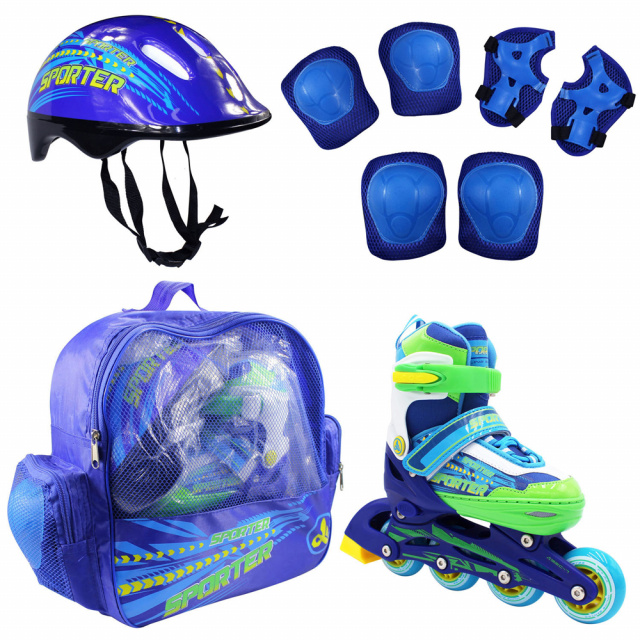 Коньки роликовые + защита Sporter 