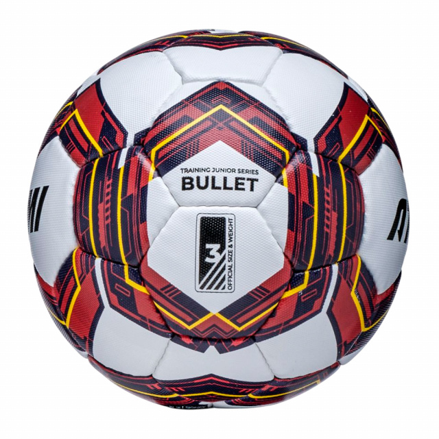 Мяч футбольный ATEMI BULLET LIGHT TRAINING (р.3, Белый - баклажан - желтый)