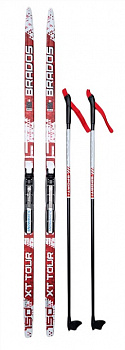Комплект лыжный STC "XT TOUR BRADOS" лыжи с насечкой, лыжные палки BRADOS SPORT, крепление NNN р.S