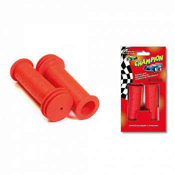 Ручки руля TRIX Champion 102 мм. антискользящие с упором, красные Ручки руля TRIX Champion 102 мм. антискользящие с упором, красные