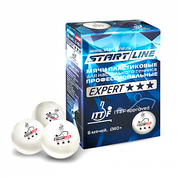 Набор мячей для настольного тенниса Start Line Expert 3* 6шт/40мм белый