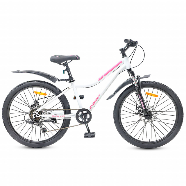 Велосипед AVENGER C241 DW 24" (2025)  (13", Розовый-белый)