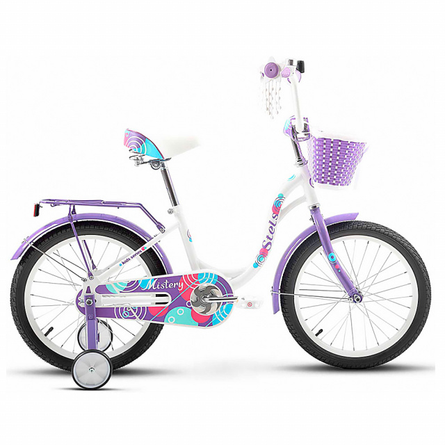 Велосипед STELS Mistery C 18" (2024) 1 ск. (11,2", Белый - фиолетовый)