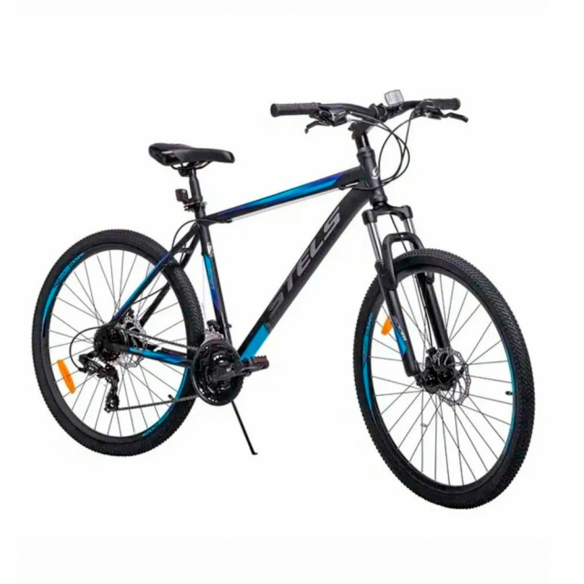 Велосипед STELS Navigator 700 MD 27,5" Z010 (2025)  (19" (165-180), Чёрный - голубой)