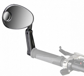Зеркало заднего вида для велосипеда DX-222D крепится вместо заглушки грипсы