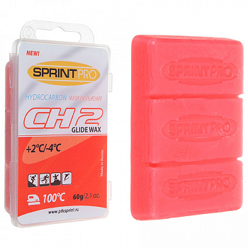Парафин скольжения SPRINT PRO CH-2 темп. +2 -4С 60 гр. Red