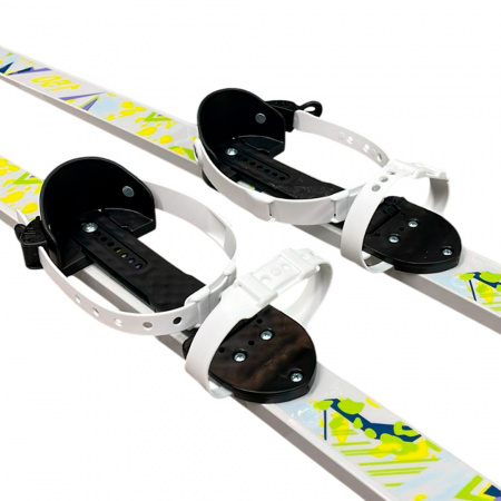 Лыжи детские ЦИКЛ Ski Race унив. крепление "Цикл" с палками (140 см, 105 см, Серый)