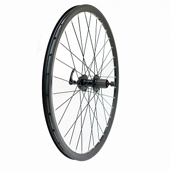 Колесо в сборе 26" AL, двухстеночное заднее, под кассету 8/10 ск., под дисковый тормоз, на промпод.