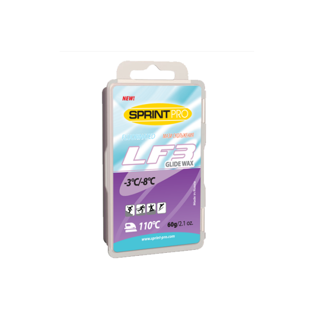 Парафин скольжения SPRINT PRO LF-3 темп. +3-8С 60 гр. фиолетовый